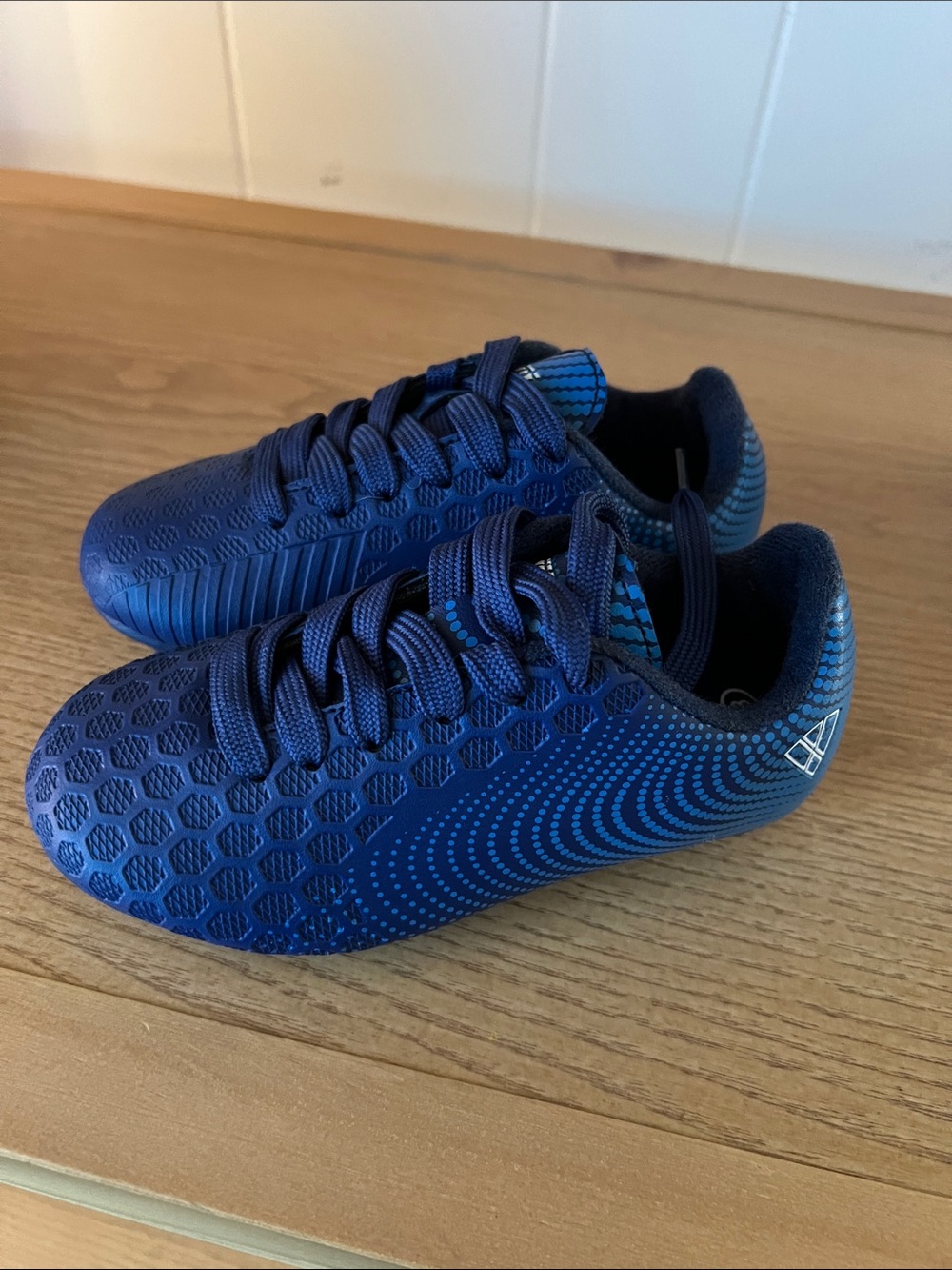 Navy Blue Kids soccer cleats with Textured Upper